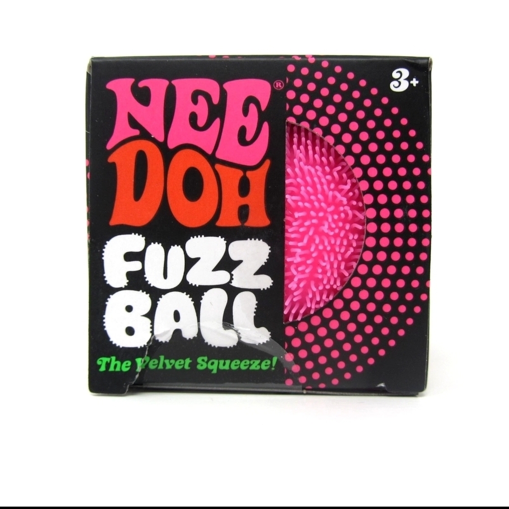 Nee Doh Fuzz Ball - Bright Pink Velvet Squeeze